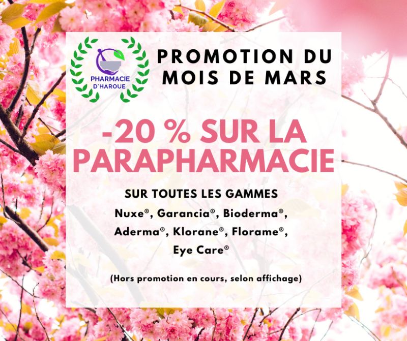 Promotion du mois de mars 2024 à la pharmacie d'Haroué